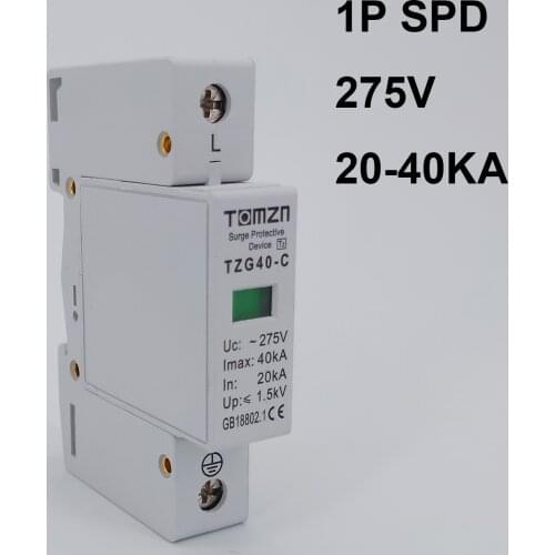 AC SPD 1P 20KA~40KA 275V House Surge Protector protection Protective Low-voltage Arrester Device