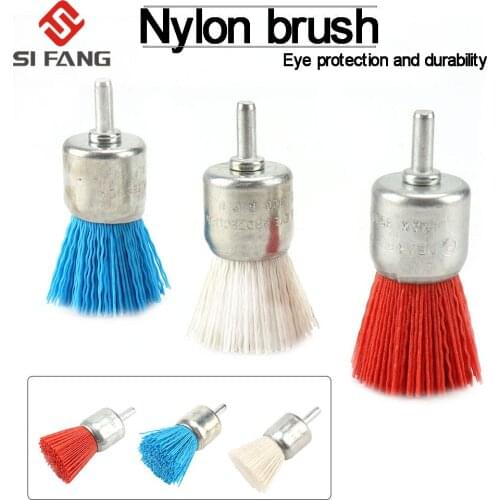 1/3pcs 30mm Cup Nylon Abrasive Brush Wheel Wire Brush for Drill Rotary Tool Wood Polishing Deburring Cleaning 80#/120#/240