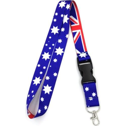 12Pcs Australia Flag Mobile Phone Straps Lanyard For Keys Keychain ID Card Badge Holder DIY Hang Rope Keycord Webbing Ribbon