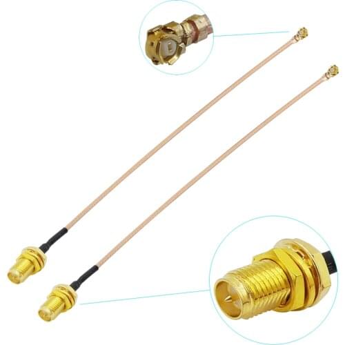 2pcs 0-6Ghz Extension Pigtail Rp-SMA Female Brooches Plug Adapter to U.FL IPX Connectors RG178 Cable for Wifi Router GPS AP