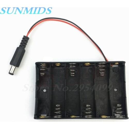 2pcs 6xAA Battery Holder with DC2.1 Power Jack
