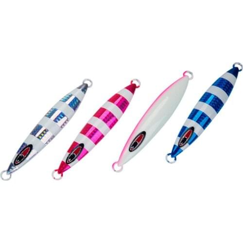 4PCS Deep sea Fishing Glow Stripe Jigging Slow Jig Lure Jigbait spoon baits 60/80/100/120/150/180/200/250/300/400/500g