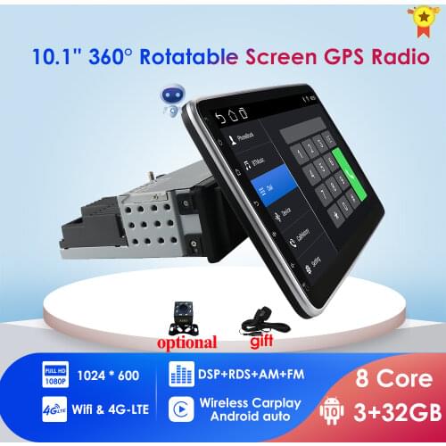 4G 10.1 inch Full Touch Screen 1 Din Radio Android 10 Carplay for Universal Car Android auto Bluetooth GPS Navigation radio wifi