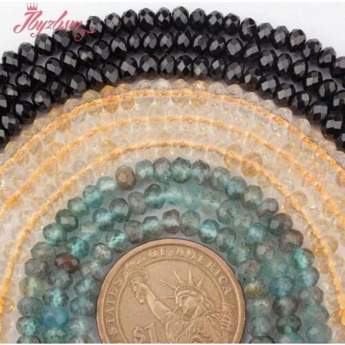 4x5mm Natural Rondelle Faceted Stone Beads Spacer Strand 15" For DIY Necklace Bracelets Jewelry Making,Wholesale Free Shipping