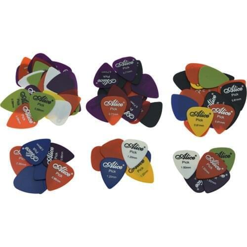 50pcs Alice Matte ABS Guitar Pick with Assorted Colors 6 Thickness 0.58/0.71/0.81/0.96/1.2/1.5
