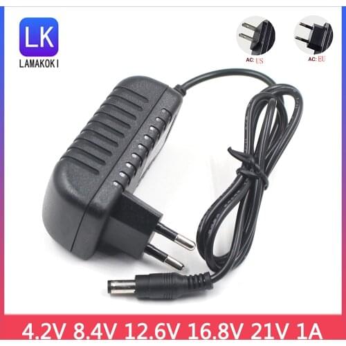 AC 100-240V DC 21V 8.4V 12.6V 16.8V 1A 1000MA Adapter Power Supply 21 8.4 12.6 16.8 V Volt charger for 18650 lithium battery