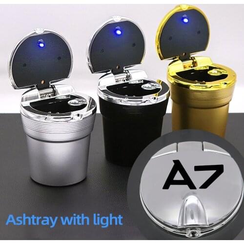 For Audi A7 Car Accessories Led Lights With Cover Creative Personality Covered Ashtray multi-function Car Supplies Car Ashtray