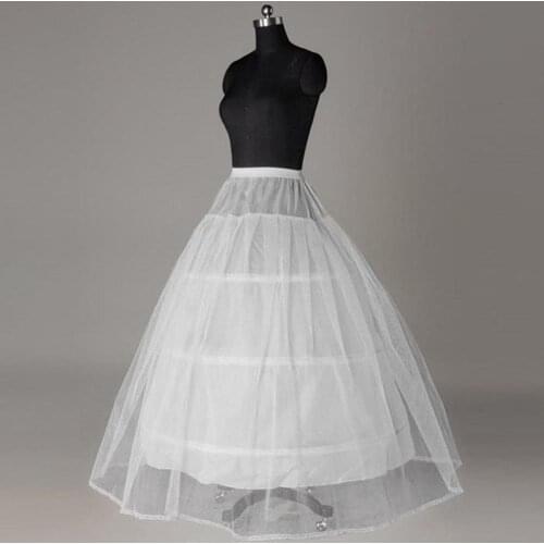 White 3 Hoop Petticoat For Wedding Bridal Gown Dress Underskirt Crinoline Wedding Accessories 2022