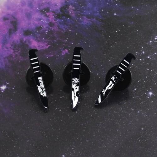 Black Dagger Brooches Rose Girl Lady Legs Couple Kiss Knife Enamel Pin Jeans Coat Punk Badge Friends Gift Neutral Gothic Jewelry