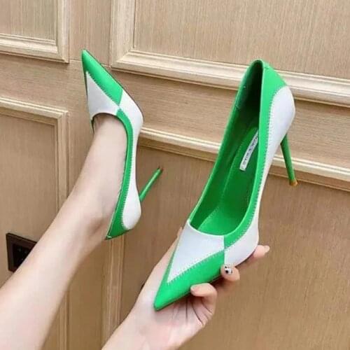 Cresfimix women fashion classic pu leather high heel shoes female cute pointed toe high heels lady spring slip on shoes a2154