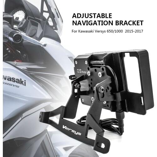 Motorcycle Stand Holder Phone Mobile Phone GPS Navigation Plate Bracket For Kawasaki Versys 650 Versys 1000 2015 2016 2017