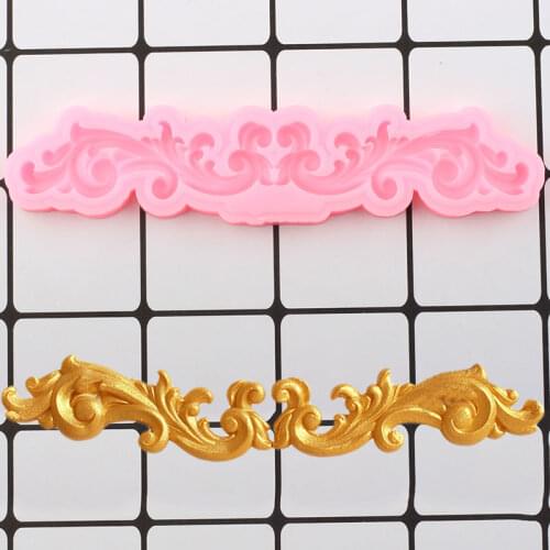 DIY Scroll Relief Cake Border Silicone Molds Fondant Mold DIY Wedding Cake Decorating Tools Candy Clay Chocolate Gumpaste Moulds