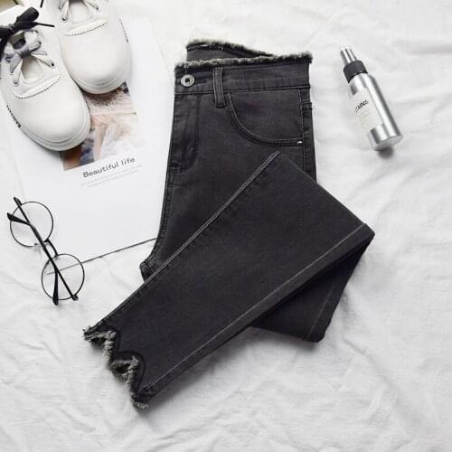 New Fashion Skinny Denim Pencil Jeans Woman Elastic High Waist Trousers Black Blue Stretch Plus Size Washed Jeans Female