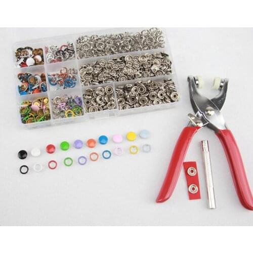 200sets 10mm Cap Prong Snap Button 9.5mm Hollow Prong Snap Fastener Colorful Craft Rompers Copper Sewing Button for Baby Clothes