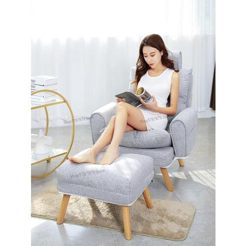 Lazy sofa single balcony recliner bedroom small sofa chair leisure net red small apartment simple folding back chair