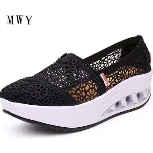 MWY Woman Vulcanize Shoes Breathable Mesh Ladies Casual Shoes Heighten Sneakers Platform Shoes Zapatillas Mujer Walking Footwear