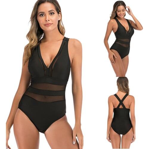 Swimsuit 2021 Summer Women One-piece Mesh Sexy Bikini Sexy Concise Swimwear Suit women Biquini Beachsuit Monokin