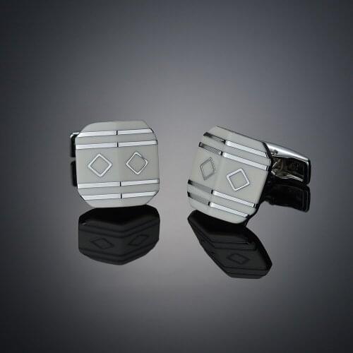 Square Cufflinks for Mens Luxury Cuff links High Quality Enamel Shirt Cuff Buttons French Shirt Cufflink Wedding Gift Jewelry