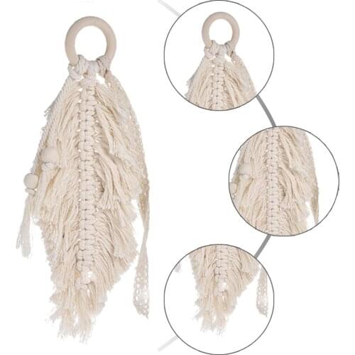 Macrame Wall Hanging Home Decoration Accessories Feathered Charm Car Wall Hanging Boho Decor Hand-woven Tapestry Wall Hanging