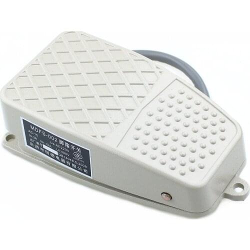 MFDS-002 Foot Switch AC 250V 10A SPDT Metal Antiskid Strip Aluminum Shell Used for Silver Contact of Punch Machine