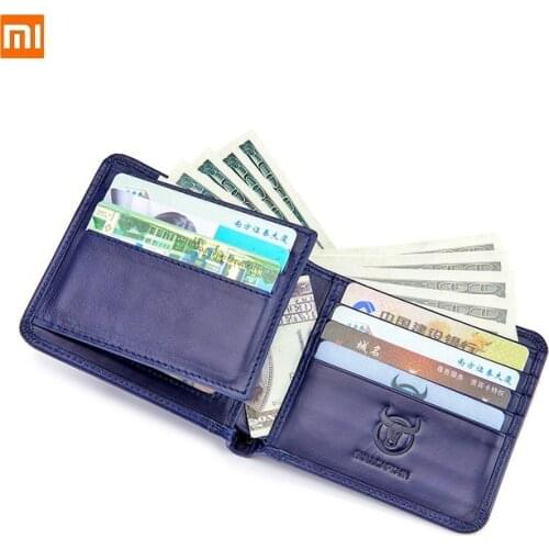 Xiaomi Multifunctional Business Casual Mens Wallet Short First Layer Cowhide Card Case Drivers License Card Holder
