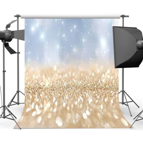 MOCSICKABokeh Photo Backdrop Golden and Silver Glitter Background for Photo Studio Prop Sparkly Backdrops HG-280