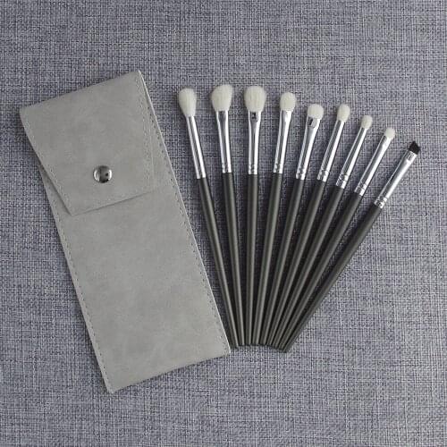 Professional Handmade Make Up Brush Set 9pcs Eye Shadow Eyebrow Brush Soft Saikoho Goat Hair Makeup Brushes Kit