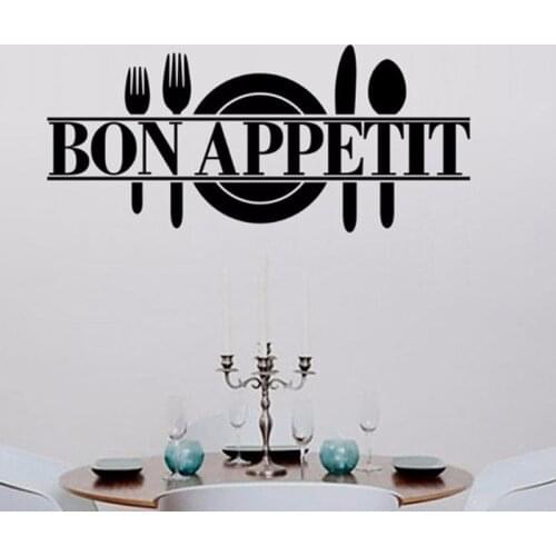 New Style Removable Kitchen Dining Room Decor Bon Appetit Decals Vinyl Wall Sticker DIY