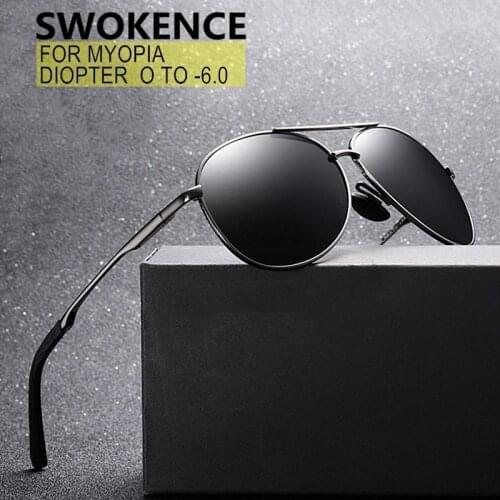 SWOKENCE Myopia Sunglasses Prescription Glasses SPH 0 TO -6.0 Men Women UV400 Polarized Optional Shortsighted Spectacles SA10