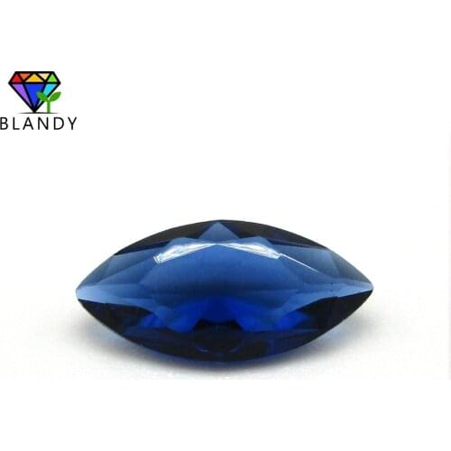 Wholesale Price 1.5x3~8x16mm Marquise Shape Blue Color Glass Gems Stone Loose Synthetic Glass Beads For Jewelry