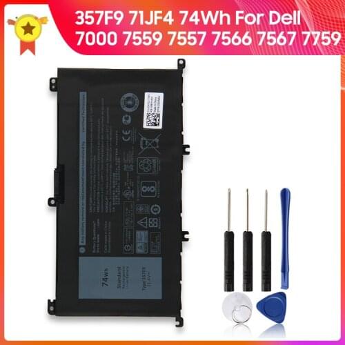 Original Battery 357F9 71JF4 for Dell Inspiron 15" 7000 7559 7557 7566 7567 7759 INS15PD-2548R INS15PD-1548B INS15PD-3848B 74Wh