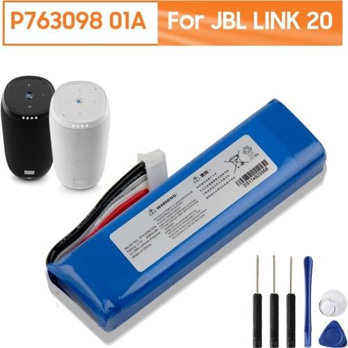Original Replacement Battery P763098 01A For JBL LINK 20 LINK20 Bluetooth Audio Speaker Genuine Rechargable Battery 6000mAh