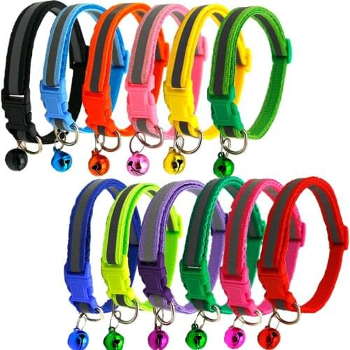 Cat Kitten Pet Collars Collar with Bell Reflective Soft Puppy Accessories Cats Necklace Pet Supplies Cats Products for Pets