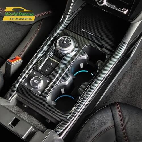 Fit for Ford Explorer U625 2020 Car Accessories ABS Matte/Carbon Console Gear Shifter Panel Cover Trim 2pcs Left Hand