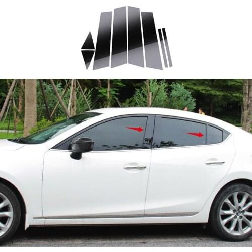 Fit For Mazda3 Axela M3 2014 2015 2016 2017 2018 High quality Mirror Effect Window Center Pillar Cover Trim Kit