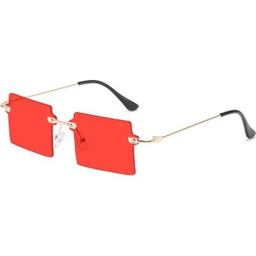 Rimless Square Sunglasses Women Retro Frame Men Gradient Sun Glasses Solid Eyeglasses Female Gafas Eyewear Male
