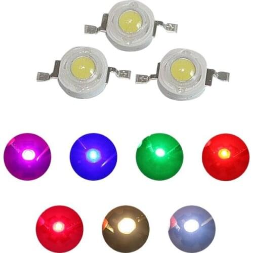 10Pcs High Power LED Chip 1W Warm White Red Green Blue Yellow Full Spectrum For LED Spotlight 260-350mA Lamp Light Beads Diode