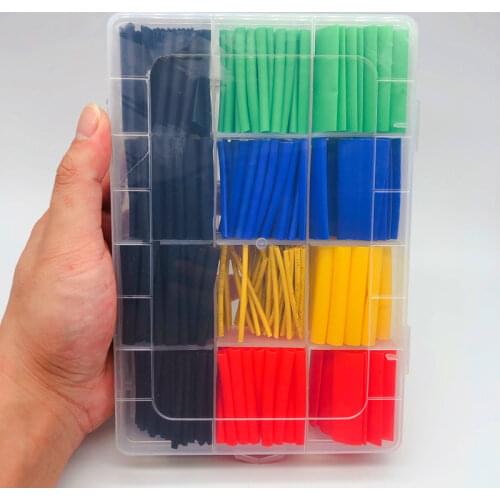 530ps Colour Boxed Heat Shrink Tubing 2:1 Electronic DIY Kit Insulated Polyolefin Sheathed Cables Cables Tube Data Line Repair