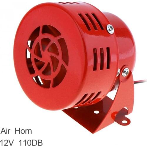 Universal 110dB 12V Red Automotive Motorcycle Horns Air Raid Siren Horn Car Truck Motor Driven Alarm