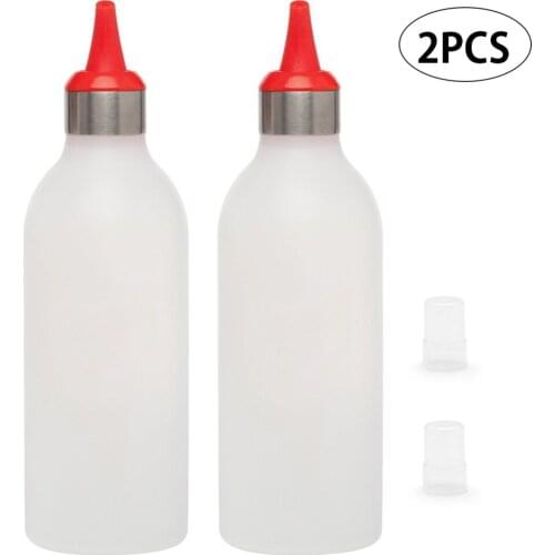 2 Pcs 450ml Condiment Bottles Kitchen Plastic Squeeze Bottle Sauce Vinegar Dispenser