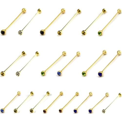 2 Packs Men Shirt Collar Pin Gold Color Necktie Tie Clip Bar Business Brooch BWTZF0005A