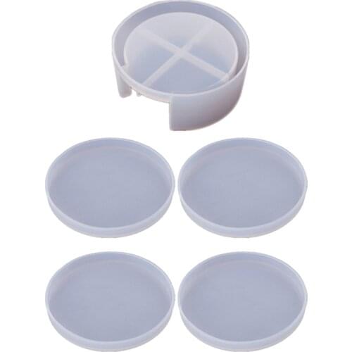 5Pcs Coaster Molds with Coaster Storage Box Mold Kit Cups Mats Epoxy Resin Molds