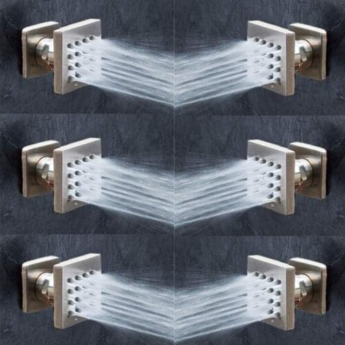 6 PCS Solid Brass Massage Shower Body Jet Spayer Head For Spa Bathroom Brushed Nickel