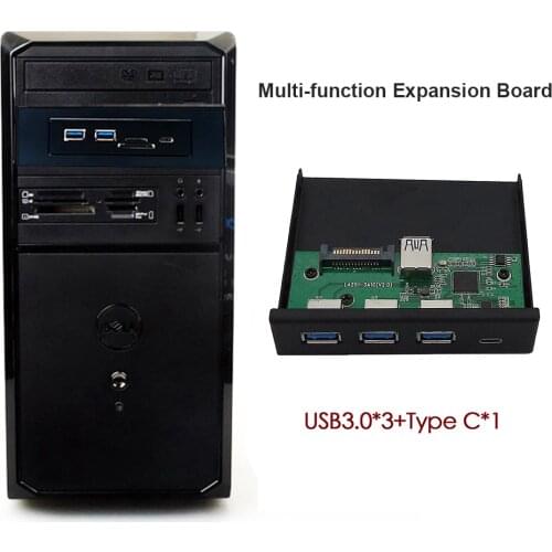 TYPE-C Adapter Household Computer USB 3.0 TF SD Front Panel Safety Parts for Desktop PC 5.25/3.5 inch Floppy Bay