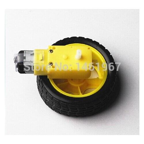 Free shiping !!! 4Lot/package Deceleration DC motor + supporting wheels smart car chassis, motor / robot car wheels for arduino