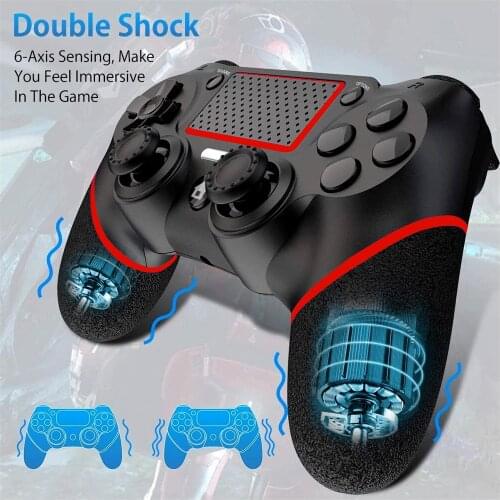 Wireless Gamepad Dual Shock Game Controller Bluetooth-compatible Rechargeable Gamepad Replacement for PS4