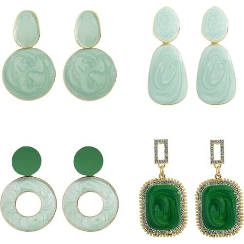 Vedawas Bohemian Fashion Candy Color Round Drop Earrings for Women Ethnic Resin Luxury Irregular Pendant Earrings Wedding Gifts