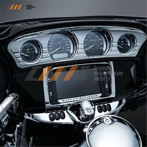 Tri-Line Gauge Trim Cover case for Harley Touring Electra Street Glide Trike 2014-17