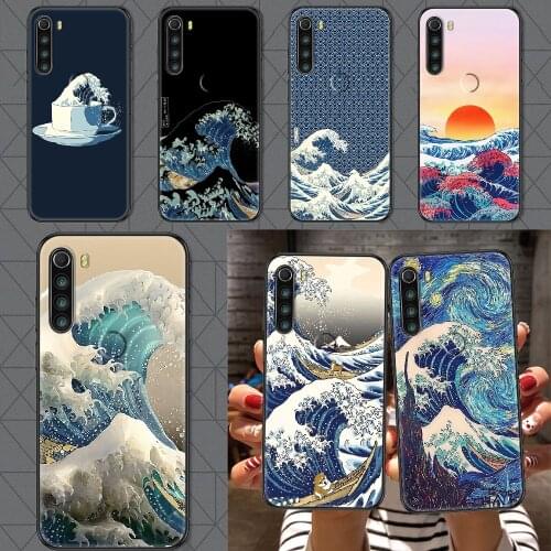 The Great Wave off Kanagawa Phone case For Xiaomi Redmi Note 7 7A 8 8T 9 9A 9S 10 K30 Pro Ultra black art hoesjes pretty bumper