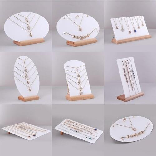 Wooden and acrylic earring holders necklace stand for jewelry bracelet holders jewelery organizer jewellery display case Hanging